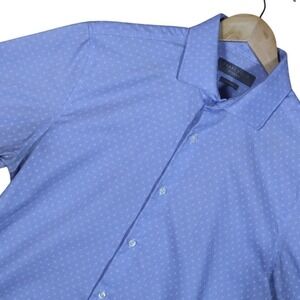 Perry Ellis Premium Slim Fit Men's Micro Dot Short Sleeve Button Down Size Large
